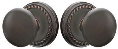 ##Antique Hardware## Solid Brass Providence Door Knob Set With Rope Rosette (Several Finish Options)