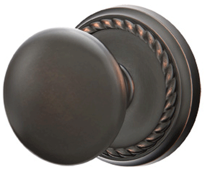 ##Antique Hardware## Solid Brass Providence Door Knob Set With Rope Rosette (Several Finish Options)