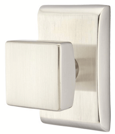 Antique Hardware Emtek Solid Brass Square Knob With Neos Rosette (Several Finish Options) EMTEK DOOR KNOB