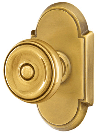 ##Antique Hardware## Solid Brass Waverly Door Knob Set With # 8 Rosette (Several Finish Options)