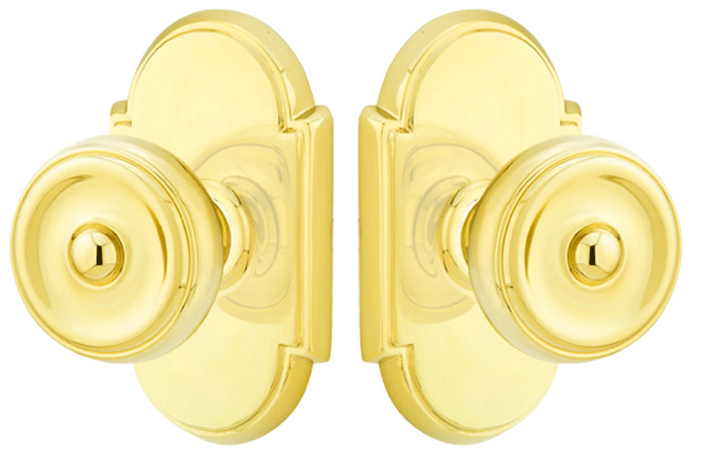 ##Antique Hardware## Solid Brass Waverly Door Knob Set With # 8 Rosette (Several Finish Options)