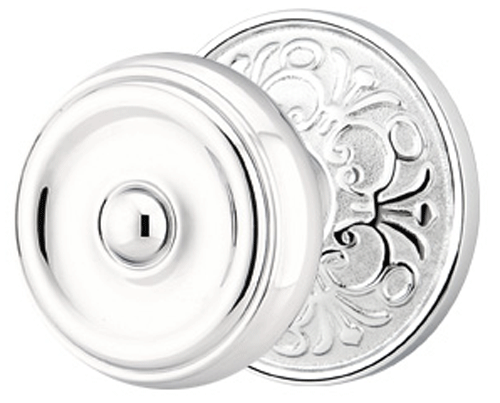 ##Antique Hardware## Emtek Solid Brass Waverly Door Knob Set With Lancaster Rosette (Several Finishes Available)