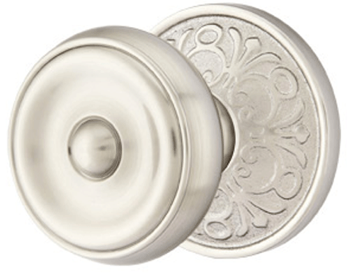 ##Antique Hardware## Emtek Solid Brass Waverly Door Knob Set With Lancaster Rosette (Several Finishes Available)