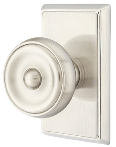 ##Antique Hardware## Solid Brass Waverly Door Knob Set With Rectangular Rosette (Several Finish Options)