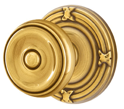 ##Antique Hardware## Solid Brass Waverly Door Knob Set With Ribbon & Reed Rosette (Several Finish Options)