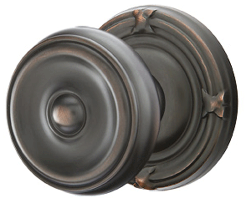 ##Antique Hardware## Solid Brass Waverly Door Knob Set With Ribbon & Reed Rosette (Several Finish Options)