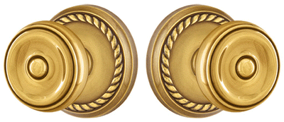 ##Antique Hardware## Emtek Solid Brass Waverly Door Knob Set With Rope Rosette (Several Finish Options)