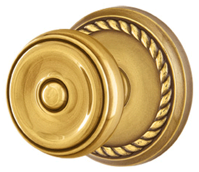 ##Antique Hardware## Emtek Solid Brass Waverly Door Knob Set With Rope Rosette (Several Finish Options)