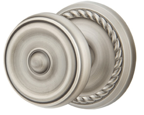 ##Antique Hardware## Emtek Solid Brass Waverly Door Knob Set With Rope Rosette (Several Finish Options)