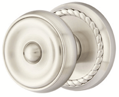 ##Antique Hardware## Emtek Solid Brass Waverly Door Knob Set With Rope Rosette (Several Finish Options)