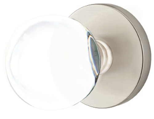 ##Antique Hardware## Crystal Bristol Door Knob Set With Disk Rosette (Several Finish Options)