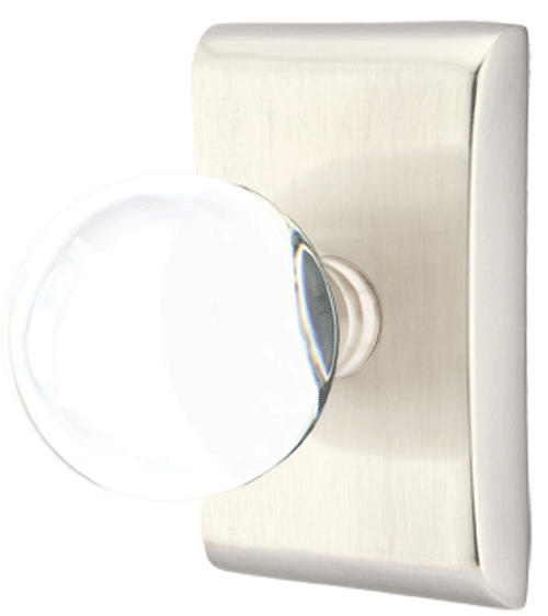 ##Antique Hardware## Crystal Bristol Door Knob Set With Neos Rosette (Several Finish Options)