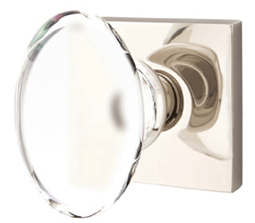 ##Antique Hardware## Crystal Hampton Door Knob Set With Square Rosette (Several Finish Options)