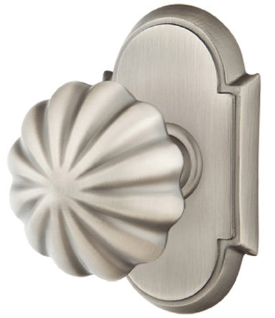 ##Antique Hardware## Emtek Solid Brass Melon Door Knob Set With # 8 Rosette (Several Finish Options)