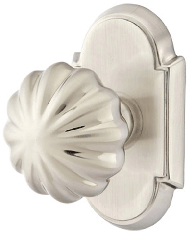 ##Antique Hardware## Emtek Solid Brass Melon Door Knob Set With # 8 Rosette (Several Finish Options)