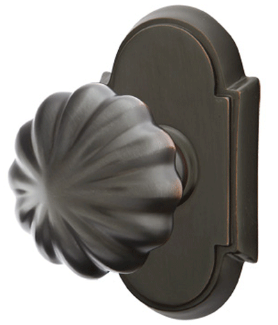 ##Antique Hardware## Emtek Solid Brass Melon Door Knob Set With # 8 Rosette (Several Finish Options)