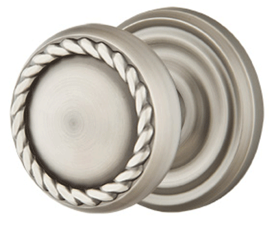 ##Antique Hardware## Solid Brass Rope Door Knob Set With Regular Rosette (Several Finish Options)