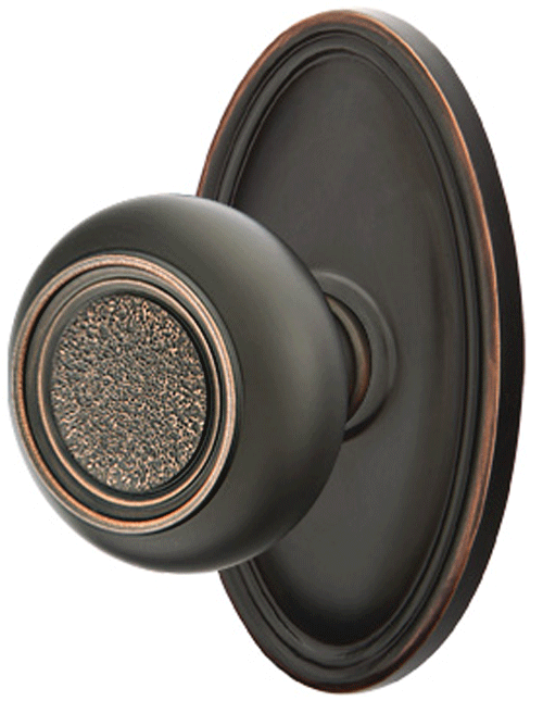 ##Antique Hardware## Solid Brass Belmont Door Knob Set With Oval Rosette (Several Finish Options)