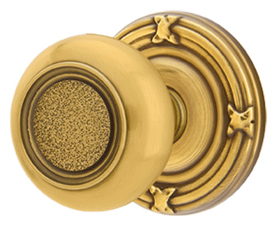 ##Antique Hardware## Solid Brass Belmont Door Knob Set With Ribbon & Reed Rosette (Several Finish Options)