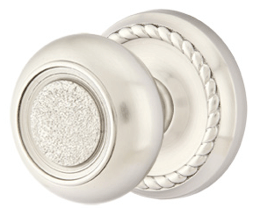 ##Antique Hardware## Solid Brass Belmont Door Knob Set With Rope Rosette (Several Finish Options)