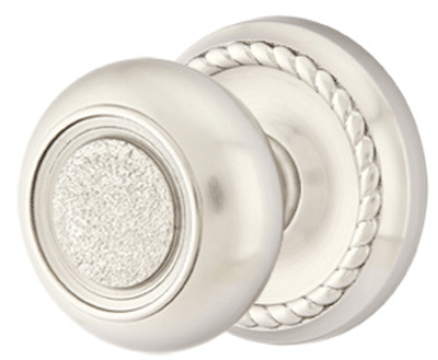 ##Antique Hardware## Solid Brass Belmont Door Knob Set With Rope Rosette (Several Finish Options)