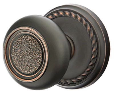 ##Antique Hardware## Solid Brass Belmont Door Knob Set With Rope Rosette (Several Finish Options)