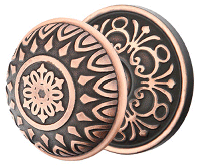 ##Antique Hardware## Solid Brass Lancaster Door Knob Set With Lancaster Rosette (Several Finish Options)