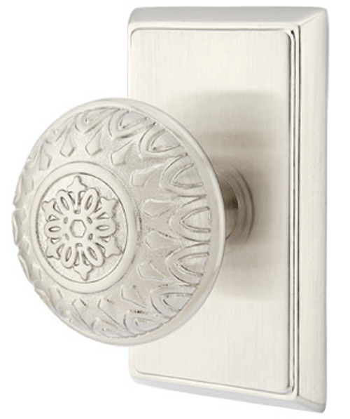 Antique Hardware Emtek Solid Brass Lancaster Door Knob Set With Rectangular Rosette (Several Finishes Available) EMTEK DOOR KNOB