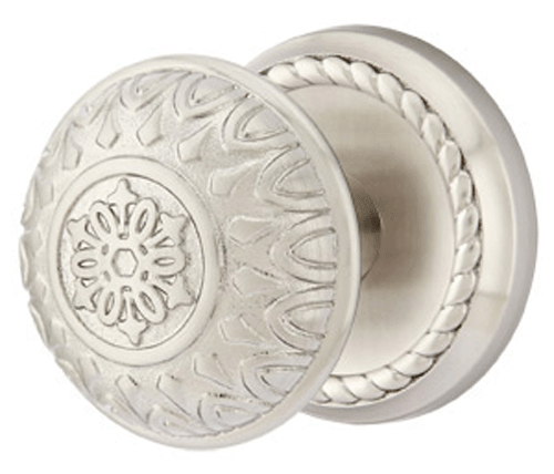 ##Antique Hardware## Solid Brass Lancaster Door Knob Set With Rope Rosette (Several Finish Options)