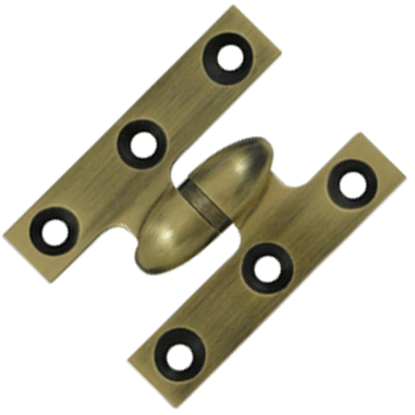 ##Antique Hardware## 2 Inch x 1 1/2 Inch Solid Brass Olive Knuckle Hinge