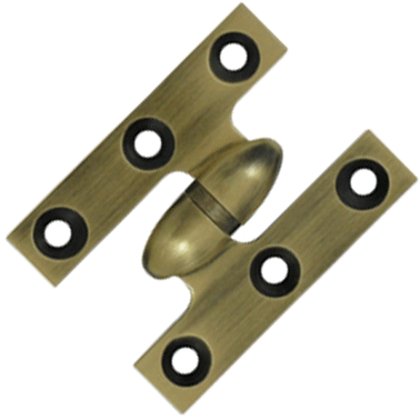 ##Antique Hardware## 2 Inch x 1 1/2 Inch Solid Brass Olive Knuckle Hinge