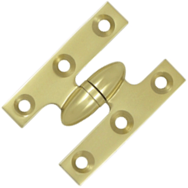 ##Antique Hardware## 2 Inch x 1 1/2 Inch Solid Brass Olive Knuckle Hinge