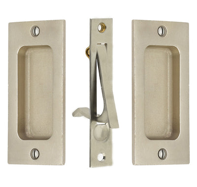 ##Antique Hardware## Rustic Modern Rectangular Pocket Door Pull Set