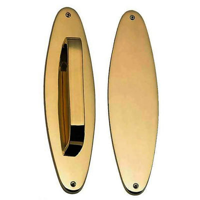 Antique Hardware 11 Inch Solid Brass Oval Push and Pull Plate Set Polished Brass Finish DOOR PUSH AND PULL