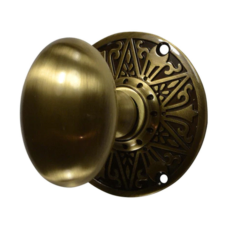 ##Antique Hardware## Eastlake Rosette Door Set with Egg Door Knobs (Several Finishes Available)