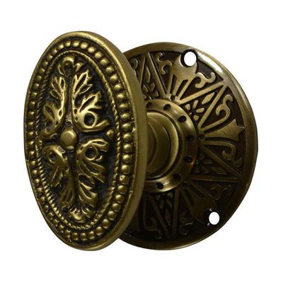 Antique Hardware Eastlake Rosette Door Set with Avalon Oval Door Knobs (Several Finishes Available) Door Knobs & Handles