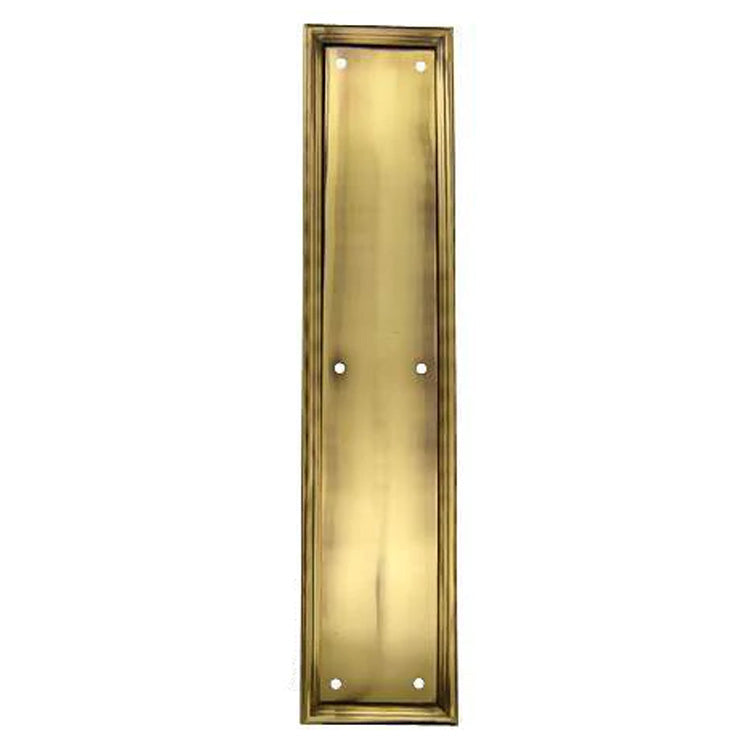 ##Antique Hardware## 15 Inch Solid Brass Framed Push Plate