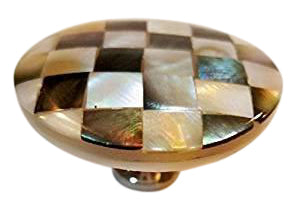 ##Antique Hardware## 2 Inch Authentic Mother of Pearl & Abalone Oversized Cabinet & Furniture Knob (Polished Chrome Finish)