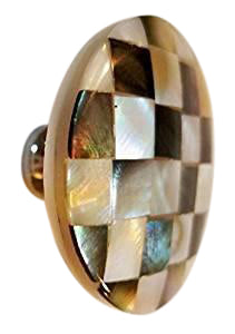 ##Antique Hardware## 2 Inch Authentic Mother of Pearl & Abalone Oversized Cabinet & Furniture Knob (Polished Chrome Finish)