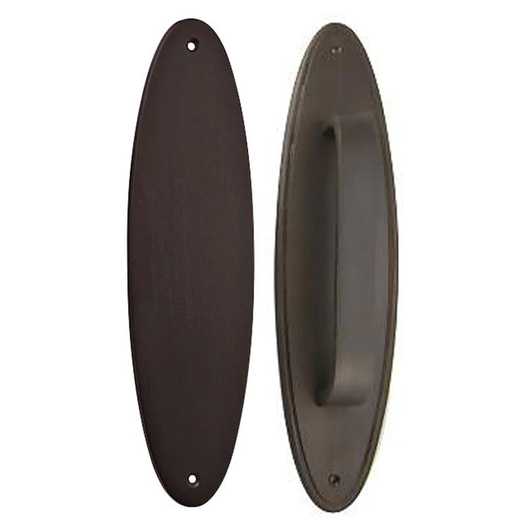 Antique Hardware 11 Inch Solid Brass Oval Push and Pull Plate Set Polished Brass Finish DOOR PUSH AND PULL