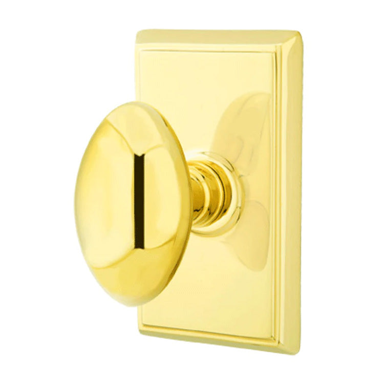 ##Antique Hardware## Solid Brass Egg Door Knob Set With Rectangular Rosette