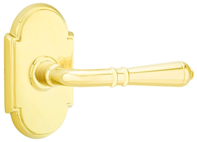 Antique Hardware Emtek Solid Brass Turino Lever With # 8 Rosette (Many Finishes Available) EMTEK LEVER DOOR KNOB