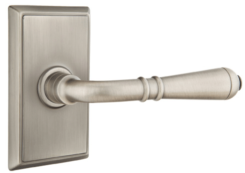 Antique Hardware Emtek Solid Brass Turino Lever With Rectangular Rosette (Many Finishes Available) EMTEK LEVER DOOR KNOB