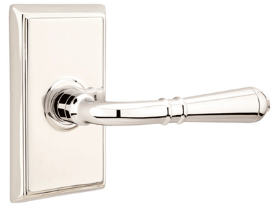 Antique Hardware Emtek Solid Brass Turino Lever With Rectangular Rosette (Many Finishes Available) EMTEK LEVER DOOR KNOB