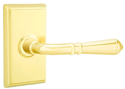 Antique Hardware Emtek Solid Brass Turino Lever With Rectangular Rosette (Many Finishes Available) EMTEK LEVER DOOR KNOB