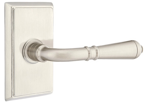 Antique Hardware Emtek Solid Brass Turino Lever With Rectangular Rosette (Many Finishes Available) EMTEK LEVER DOOR KNOB