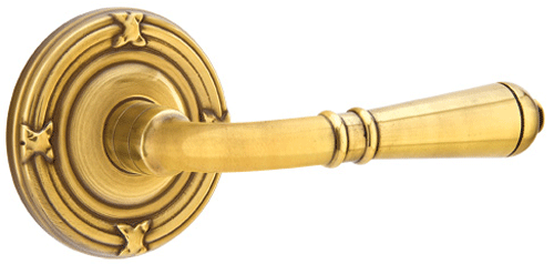 Antique Hardware Emtek Solid Brass Turino Lever With Ribbon & Reed Rosette (Many Finishes Available) EMTEK LEVER DOOR KNOB