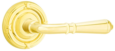 Antique Hardware Emtek Solid Brass Turino Lever With Ribbon & Reed Rosette (Many Finishes Available) EMTEK LEVER DOOR KNOB