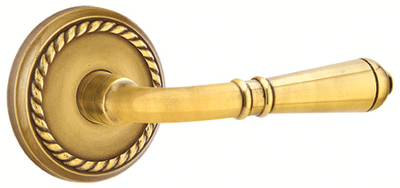 Antique Hardware Emtek Solid Brass Turino Lever With Rope Rosette (Many Finishes Available) EMTEK LEVER DOOR KNOB