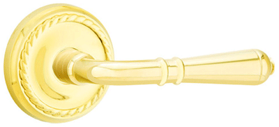 Antique Hardware Emtek Solid Brass Turino Lever With Rope Rosette (Many Finishes Available) EMTEK LEVER DOOR KNOB